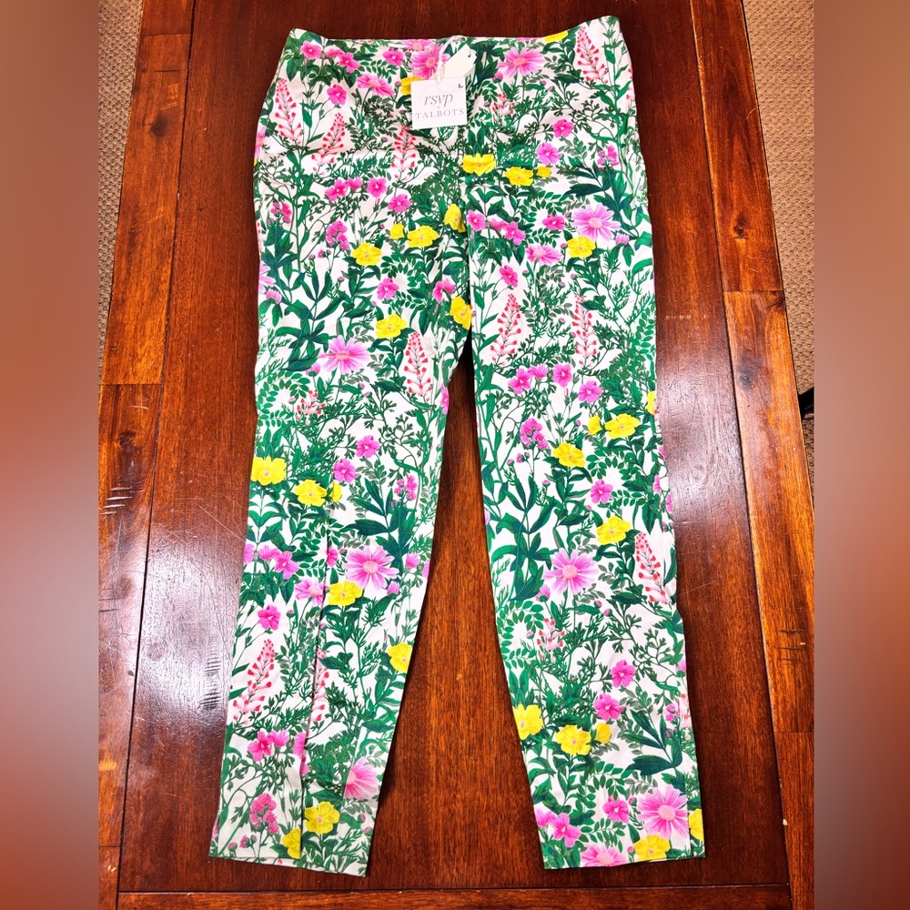 NWT Talbots floral ankle pants size 8 petite